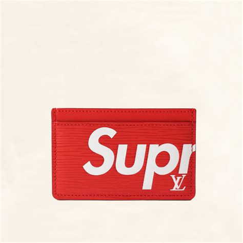 supreme lv card holder|louis vuitton supreme red wallet.